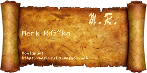 Merk Réka névjegykártya